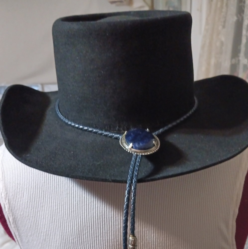 Stetson Black Hat with Blue Cord - Picture 7 of 14